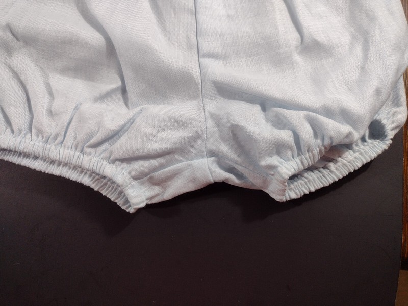 0-3M Will'beth blue and white 2 pc shorts outfit , ducks and giraffe on a train gallery
