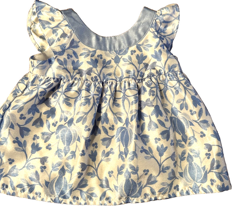 12-18 mo baby girls GYMBOREE 2017 Blue White Floral Duppioni 2pc Dressy Set RARE gallery