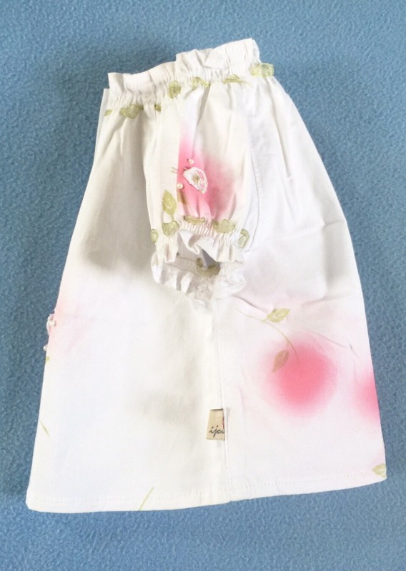 Bebijou France White Shirt Pink Floral Green Ribbon Trim sz 6 mos gallery