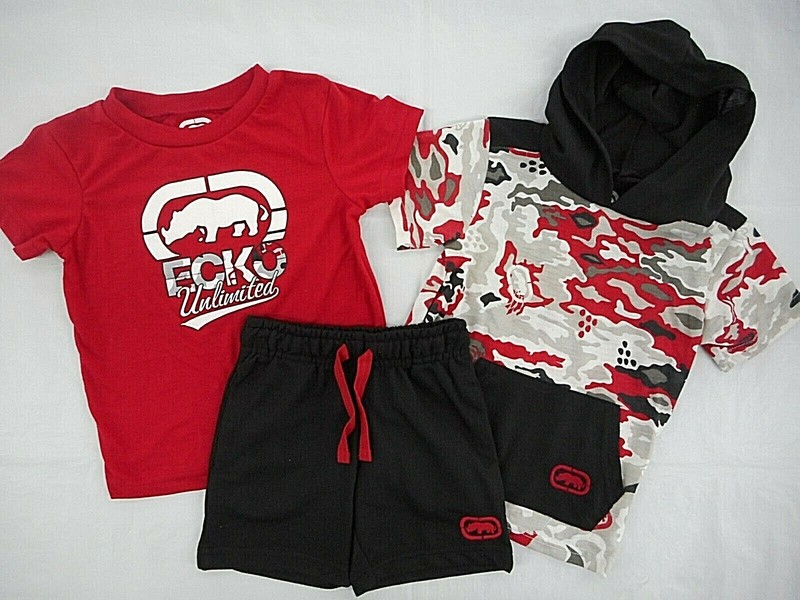 Toddler/Boys Ecko Unltd. $48-$52 Hooded S.S. Shirt, T-Shirt & Shorts Sz 2T – 4