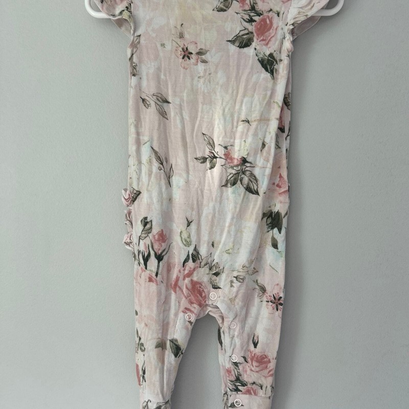 Posh Peanut Vintage Pink Rose Cap Sleeve Romper