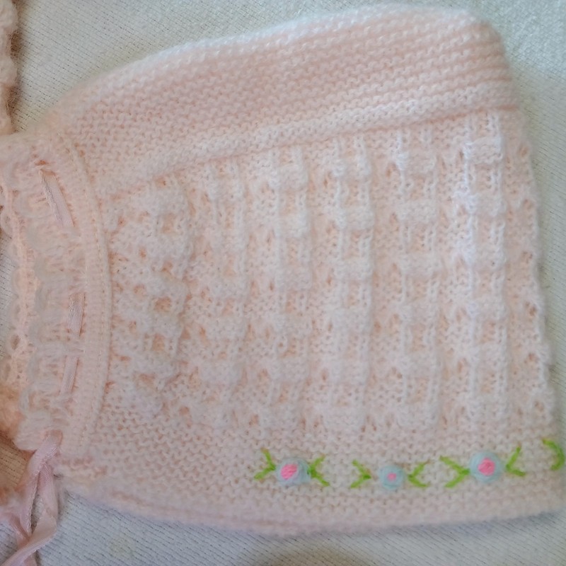 Baby Girl Layette Pink Set Vintage 50s Crochet Made In Italy Renzo's Sweater Cap gallery