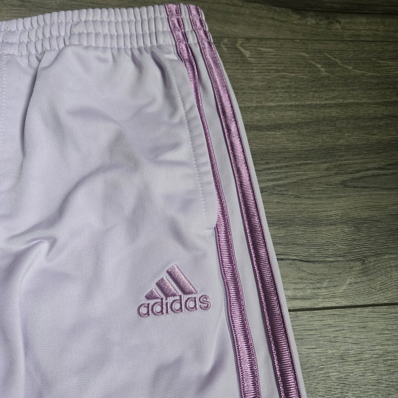 Lavender Adidas 2‑Piece Tracksuit Set 4T Jacket Pants Purple Stripes Athleisure gallery