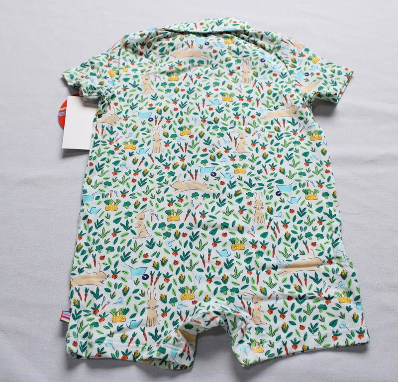 Magnetic Me Unisex Baby's Magnetic Polo Romper BL1 Bunny Garden US: 9-12M NWT gallery