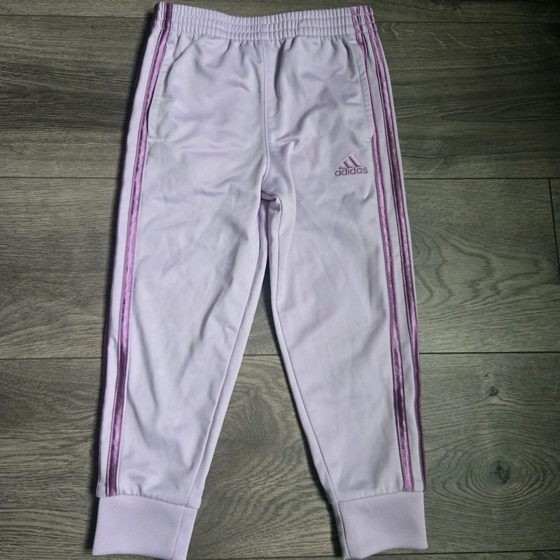 Lavender Adidas 2‑Piece Tracksuit Set 4T Jacket Pants Purple Stripes Athleisure gallery