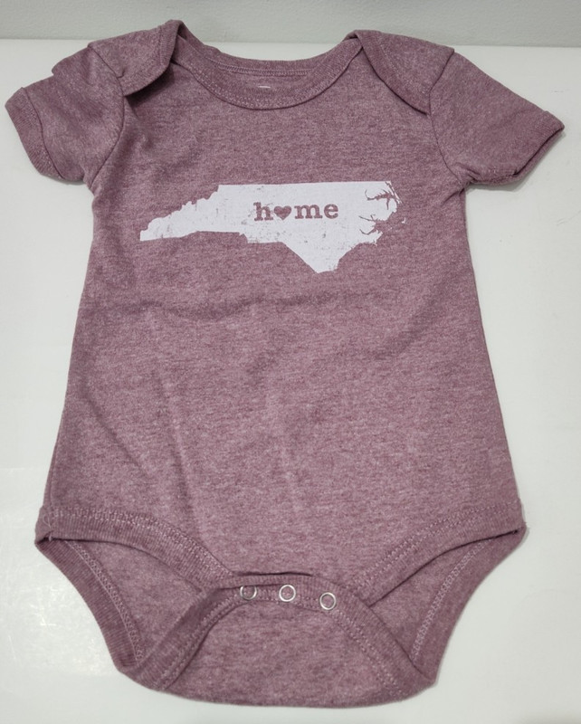 Home Free Baby One Piece Outfit North Carolina Home State Outline 0-3 Months