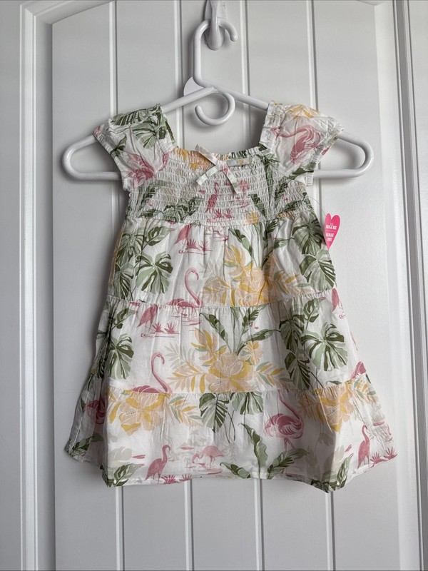 NEW NWT Childrens Place Girls Size 4T Beautiful Flamingo Print Dress