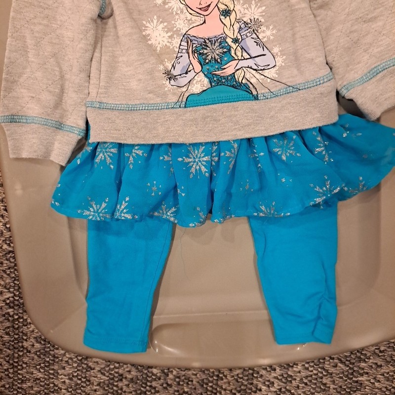 Disney Frozen Elsa 2 Piece Outfit Set Toddler Girl 18 M Top & Leggings gallery