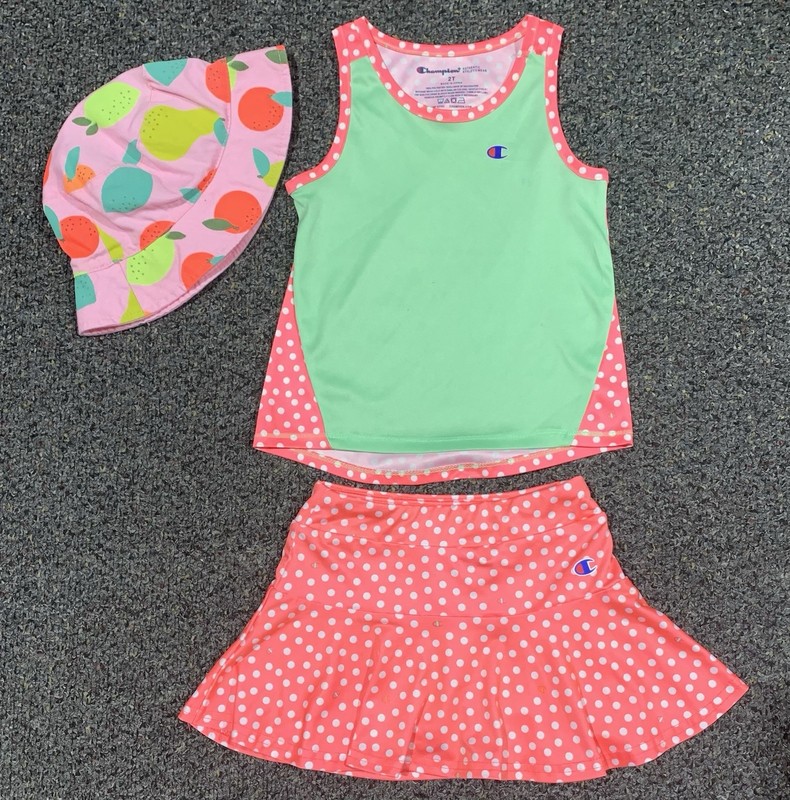 Champion Tank Top And Skort With Sun Hat Size 2T