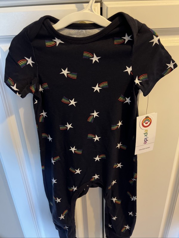 Target #takepride Pride Baby Infant Romper Shooting Stars Rainbows 18 Mo – NEW!