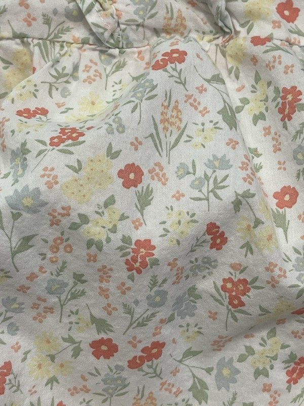 Janie & Jack Bubble Romper Floral One Piece Ruffle Yellow Orange Green Cotton Li gallery