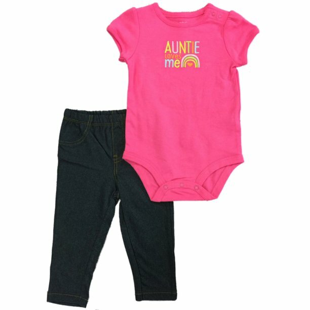 New Carter’ Baby Girls 2 Piece Bodysuit and Jeggigns Set Size 6 Months