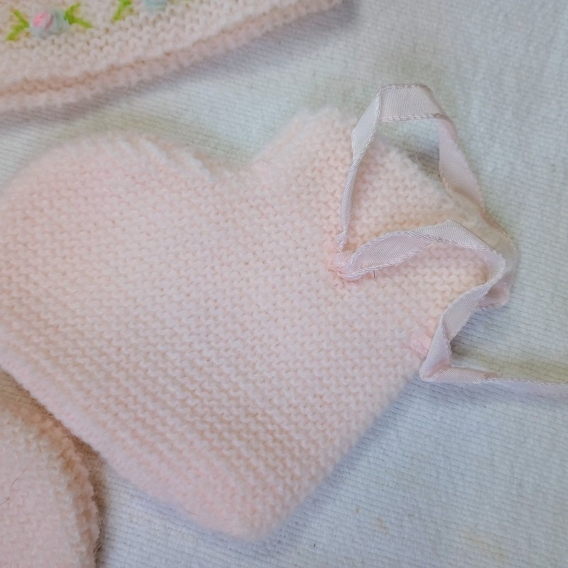 Baby Girl Layette Pink Set Vintage 50s Crochet Made In Italy Renzo's Sweater Cap gallery