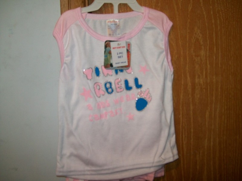 WCK 18 Months Tink R Bell A Kids Wear Compaky pink sleeveless 2 piece summer