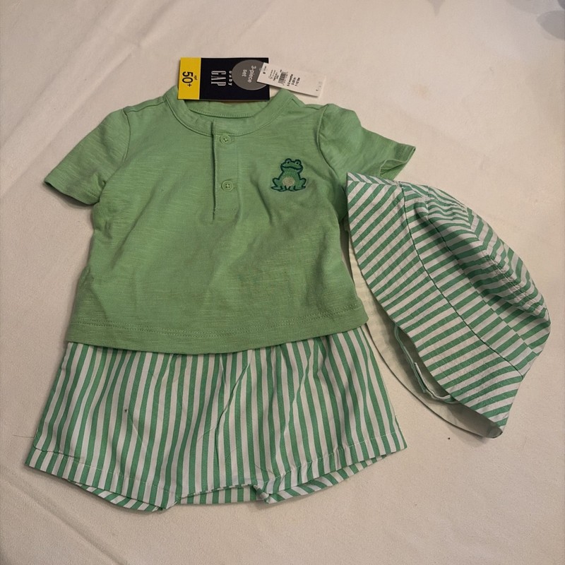 Baby Gap Boy 3 Piece Set Green Tree Frog SZ 0-3 Mos NWT $49.95