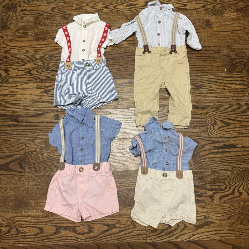 Shorts/pants Shirt Suspenders Set Of 4 Mix And Match All 6-9 Months Cat&Jack