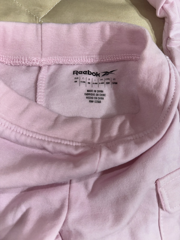 Reebok Infant girl pink Suit 3-6 NWOT Baby Jogger Activewear Set head band gallery