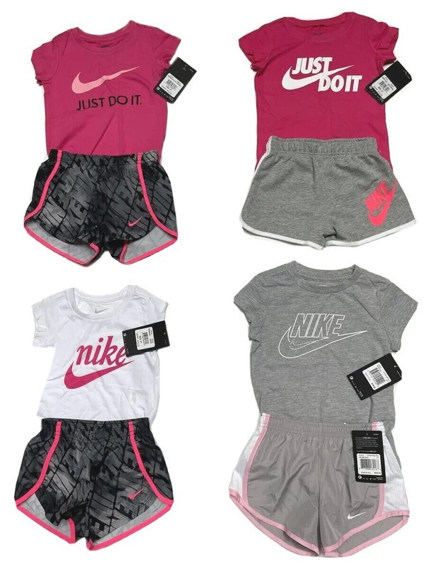NWT NIKE or DRI FIT NIKE Baby/Toddler Girls 2-Piece Short Set Sizes 12 Months-4T gallery