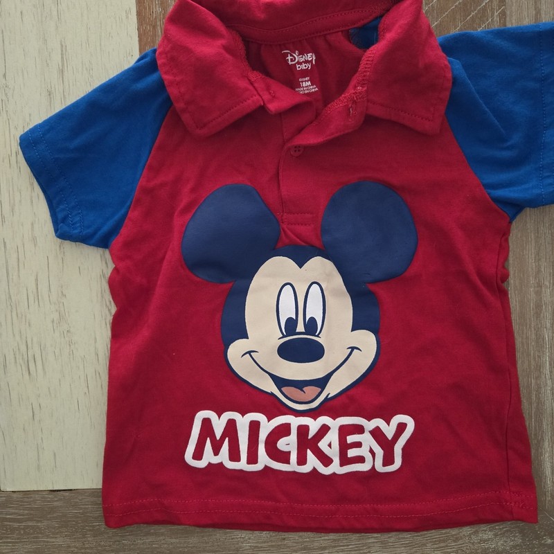 Disney Baby Mickey Mouse 2-Piece Polo Shirt & Shorts Set Red/Blue 18M gallery