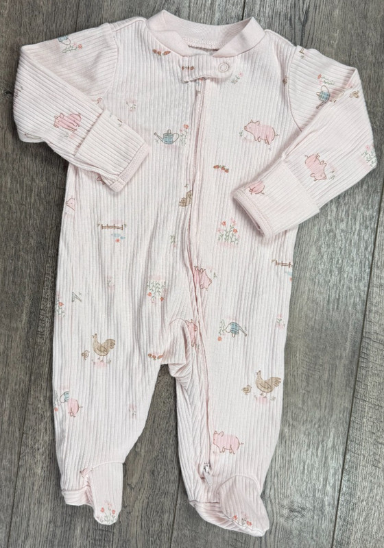 Baby Girl Clothes Just One You Carter’s 3 Month Pink Farm Garden Footed Outfit