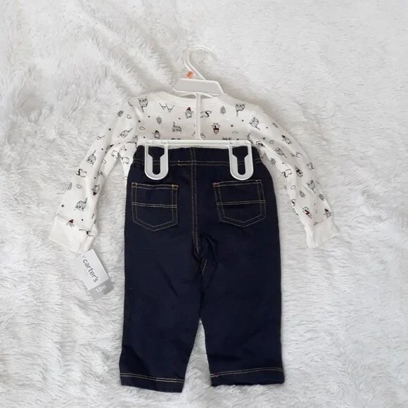 CARTER'S BABY 2pc Long Sleeve Top & Pants Set, "BABY BOY" (Size 12M) ~ NEW!!! gallery