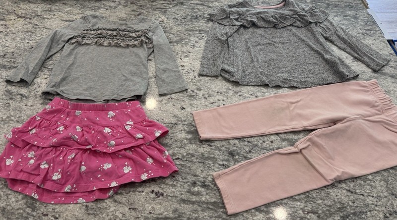 Assorted Toddler Girl 3T Gray Shirts, Skirt, Pants, Cat & Jack, Old Navy, Etc
