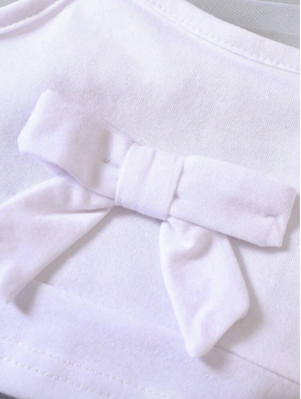Girls Blue & White Bow Front Cami Top & Dual Pocket Skirt Set Age 2-3 Years gallery