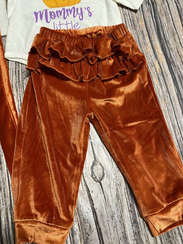Infant Girls 18/24 months Fall Outfit Cutest Pumpkin Orange Ruffle Pants gallery