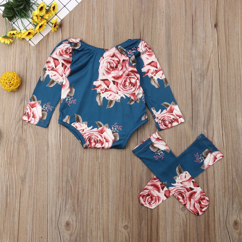 Baby Newborn Girl Flower Romper Bodysuit Jumpsuit Leg Warmer Outfits Clothes gallery