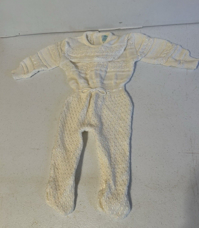 Crochet white jumper baby girl, 3-6 Mo New soft Prenda’s Originales Mexico f3