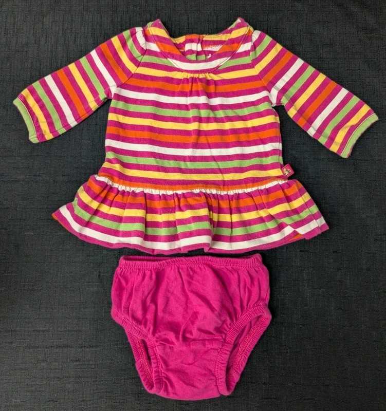 Baby Gap 2 PC Set Striped Multi-Color Dress For 0-3 Month’s Made in China