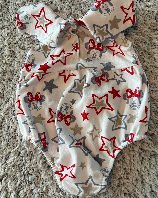 Disney Baby July 4th Stars And Stripes summer Baby Romper Size 6-9 Months gallery